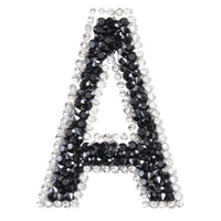 Patchs brodés en strass alphabet Bling 26, appliques 26 lettres pour chaussures, sacs, vêtements, décoration DIY faite à la main