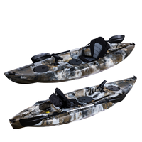 Bateau de pêche en plastique de 9,6 pieds, kayak/canoë de pêche, monoplace, à assise surélevée