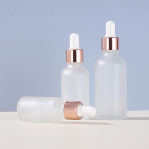 5ml 10ml 15ml 20ml 30ml 50ml 100ml bouteille d'huile essentielle en verre givré avec <span class=keywords><strong>pipette</strong></span> flacon compte-gouttes en verre or rose - Product Image 5