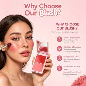 Beste Geperste Poeder Vegan Make-up Palette met <span class=keywords><strong>Blush</strong></span> op Bedrukt Logo Langdurige Rode Wangen Crème <span class=keywords><strong>Blush</strong></span> Palette Private Label - Product Image 2