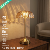 Lampe de table moderne en métal et verre, LED sans fil, rechargeable, commande tactile, 3 couleurs, gradation progressive, portable, bar, hôtel