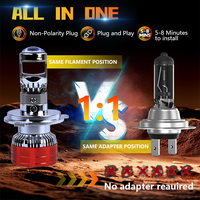 Ampoule de phare de voiture H4 super lumineuse 6000K, loupe laser H4, projecteur LED, kit de lentilles de projecteur bi-LED, kit de lampes LED