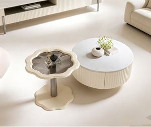 Modern <b>Round</b> <b>Coffee</b> <b>Table</b> With Storage Resin Material Minimalist Design Living Room Furniture - Product Image 6