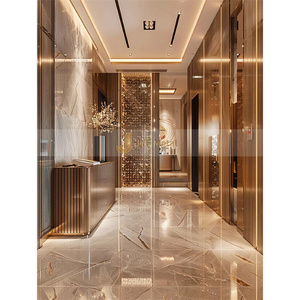 V344 Top Vente Revêtement mural en acier inoxydable pour hall d'hôtel Feuille murale 3D - Product Image 3
