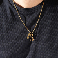 Collier en Chaîne de Corde en Acier Inoxydable EMANCO, Style Classique, Pendentif Personnalisé avec Nom, Bijoux Casual à la Mode, Plaqué Or 14K