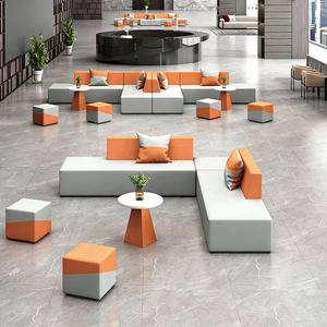 Canapé d'attente en cuir en forme de L, <span class=keywords><strong>prix</strong></span> d'usine, pour salon de beauté, spa, bibliothèque, bureau, hôtel, aéroport, école, hôpital, centre commercial, réception - Product Image 6