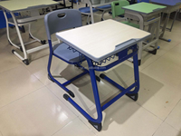 Ensemble Chaise et Bureau d'Écolier à Hauteur Personnalisable, Mobilier de Classe Moderne en Métal, Bureau Scolaire Durable