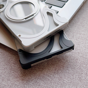 Custodia Trasparente in Alluminio Senza Cornice con Supporto Magnetico Girevole a 360° e Motivo Delfino di Lusso per Samsung S25 S24 S23 Ultra - Product Image 5