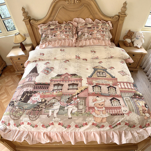 Set Copripiumino Quattro Pezzi in Cotone Egiziano Sunny Textile per Ragazze - Product Image 4