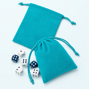 Bolsa de tela flocada suave con logotipo personalizado al por mayor, reutilizable con cordón, para dados de mahjong, cartas de tarot, joyas y monedas - Product Image 2
