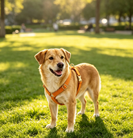 Ensemble de harnais pour chien en tissu velours de luxe avec logo personnalisé, laisse en corde et porte-sac à déjections, harnais confortable pour animaux de compagnie, directement de l'usine