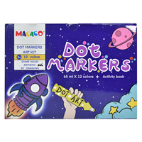 Marqueurs à points lavables 12 couleurs 65 ml, kit d'art Bingo Dauber avec livre d'activités, non toxique, pour enfants en bas âge, marqueurs de peinture pour dessin