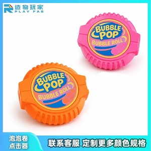 <b>Bubble</b> Pop <b>Bubble</b> Roll Fidget Toy Portable Plastic Stress Relief Toy For <b>Kids</b> And Adults Orange And Pink Colors - Product Image 5