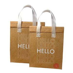 Thermal Insulated Eco-Friendly Food Delivery Takeaway Bag Wholesale Custom Logo Non Woven Kraft Style Leakproof Sandwich Salad - Product Image 1