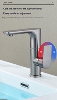Robinet de lavabo en acier inoxydable GEASAM, à monter sur le plan, monocommande, eau chaude et froide, pour distribution