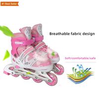 Patins à roulettes réglables Istaride pour garçons, en alliage d'aluminium, roulements en acier au carbone, fermeture éclair, motif dessin animé toutes saisons pour enfants