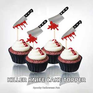 Decoraciones para Pasteles y Cupcakes de Halloween con Diseño de Cuchillo Ensangrentado de Ming Fan - Product Image 2