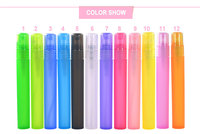 Flacon pulvérisateur de parfum en plastique PP coloré avec pompe atomiseur, 5 ml, 10 ml, 15 ml