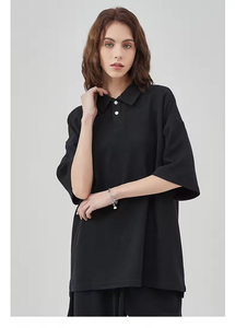 Camiseta Unisex de Algodón con Patrón de Waffle, Lisa, de Alta Calidad, Corte Holgado, 330 GSM, Mangas Cortas, Tejido de Punto, para Hombre - Product Image 3