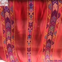 Güzel çapraz tasarım 100% gerçek ipek kumaş yüksek kaliteli nakış dantel kumaş yüksek kaliteli gerçek ipek kumaşlar CL16-135