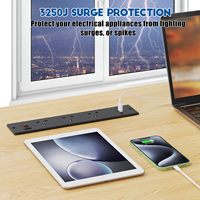 Prise de courant encastrée de bureau à charge rapide USB 20W, 3 prises AC 13A, multiprise encastrée en ABS pour table, canapé, armoire