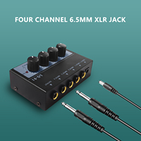 GAX-LQ01 Mixeur 4 canaux 4 entrées 1 sortie DC 5V Interface audio mini portable Microphone Guitare Basse Clavier