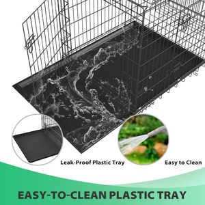 Jaula Plegable para Perros de 24 Pulgadas, Jaula de Alambre Metálico con Bandeja de Plástico, Asa, Patrón Sólido, Cierre de Botón, Recubrimiento en Polvo Ecológico, 15 kg - Product Image 3