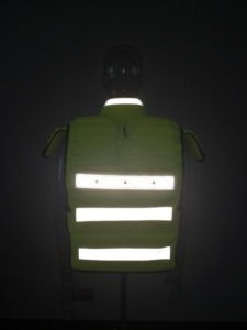 High Vis Reflective ANSI Class 1 Sicherheits gitter weste fluor zierend gelb Premium Design Schulter Falls chutz LED Rot Blau - Product Image 4