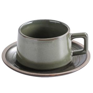 Tasses à café et à thé rétro de style japonais avec logo personnalisé, tasses à expresso, sous-verres en céramique, soucoupes, ensembles de tasses à thé en céramique - Product Image 5