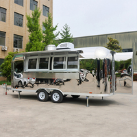 Chammp 2026 Remorque alimentaire mobile en acier inoxydable, camion de restauration commerciale pour la vente de restauration rapide, café et crème glacée
