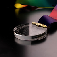 Medallas de Cristal Personalizadas de Alta Calidad 2025, Trofeo de Cristal Transparente, Medallas para Gimnasia, Fútbol, Baloncesto