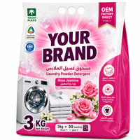 Poudre à lessiver de haute qualité 3 kg, marque privée, emballage en vrac, élimination efficace des taches tenaces, parfum frais, détergent ménager personnalisé