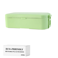 Bio-plastic Bento Lunchbox Herbruikbare PLA Lunchcontainer Lunchbox Sets Magnetronbestendig Bento Box voor School Kantoor Kamperen