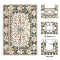 Moderner 8x10 Rutschfester Perserteppich Waschbarer Polyester-Teppich mit Individuellem Muster für Wohnzimmer und Schlafzimmer