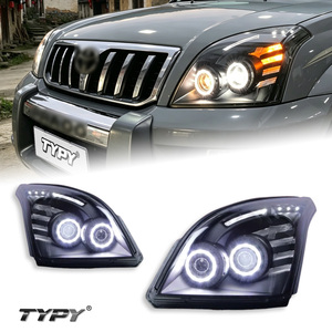 ชุดไฟหน้า TYPY สำหรับ Toyota Land Cruiser Prado ปี 2003-2009: ชุดแปลงไฟ LED เลนส์ Angel Eye พร้อมไฟวิ่งกลางวัน - Product Image 1