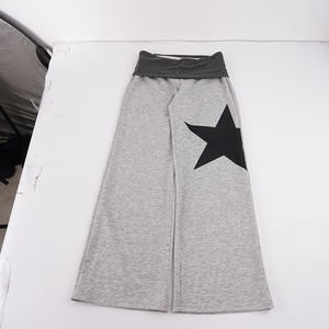 Womens Star Print <b>Wide</b> <b>Leg</b> <b>Pants</b> Elastic Waist <b>Lounge</b> Trousers Regular Fit Spring Casual Bottoms in Polyester - Product Image 2