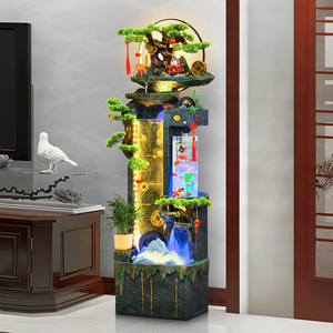 Aquarium à eau circulante de style chinois avec décoration de rocaille rétroéclairée pour la maison, le bureau ou comme cadeau - Product Image 2