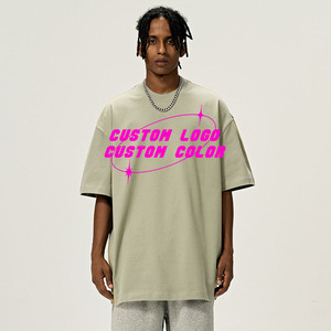 <span class=keywords><strong>Marque</strong></span> nouvellement hommes vêtements essentiels T-shirt surdimensionné 100% coton Style décontracté hommes impression personnalisée t-shirts - Product Image 1