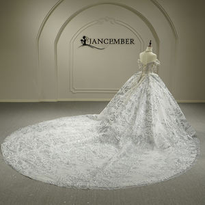 ชุดแต่งงานเจ้าหญิงสไตล์ฝรั่งเศสแบบมินิมอลลิสต์ รุ่น Gt26033 ขายดี แฟชั่นใหม่ล่าสุด ดีไซน์เปิดไหล่ ทรงคอร์ท แบรนด์ Jancember - Product Image 4