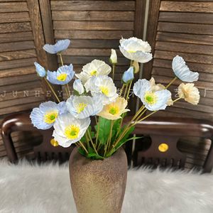Bouquet de fleurs artificielles de coquelicot Junheyuan, 4 pièces, coloré, décoration intérieure, accessoires de mariage, photographie en extérieur - Product Image 4