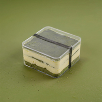 Petites Boîtes à Gâteaux Rectangulaires Transparentes, Contenant d'Emballage en Plastique Carré Transparent pour Tiramisu Mousse
