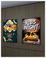 Boîte à lumière LED ultra-mince, affichage d'affiches éclairées, panneau de menu rétroéclairé pour entreprises et magasins - Panneau mural IP54 étanche