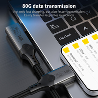 PD 240W Tipe C Thunderbolt 5 kabel, jaket nilon pengisian cepat, proyeksi layar 16K 60Hz berdefinisi tinggi dengan pengisian daya Cepat