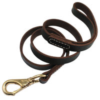 Laisse pour chien en cuir pleine fleur véritable, personnalisée en usine, avec mousqueton pivotant, couture blanche à la main, joint renforcé, quincaillerie en laiton antique