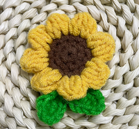 Patchs de tournesol crochet à la main patchs de fleurs au crochet pour accessoires de vêtements accessoires de sac accessoires de bricolage