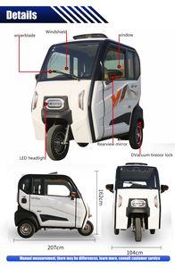 Tricycle électrique fermé pour 3 personnes, pas cher, pour adultes, fabriqué en Chine - Product Image 2