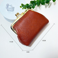 Dompet Koin Mini Vintage Warna Permen Wanita Dompet Pendek Gesper Dompet Uang Receh Stok Tersedia