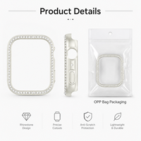 Coque de protection antichute de luxe en PC ajouré avec strass et une rangée de diamants, compatible avec la montre connectée Huawei Watch Fit 5 Pro 5