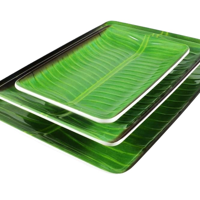 platos de hoja de plátano de melamina fabuloso para hogares y