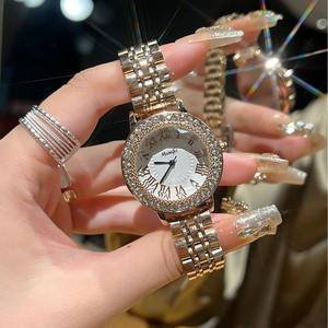 Reloj de pulsera de cuarzo con diamantes y correa de acero inoxidable, resistente al agua, para mujer, con puntero hueco, el más vendido transfronterizo - Product Image 4